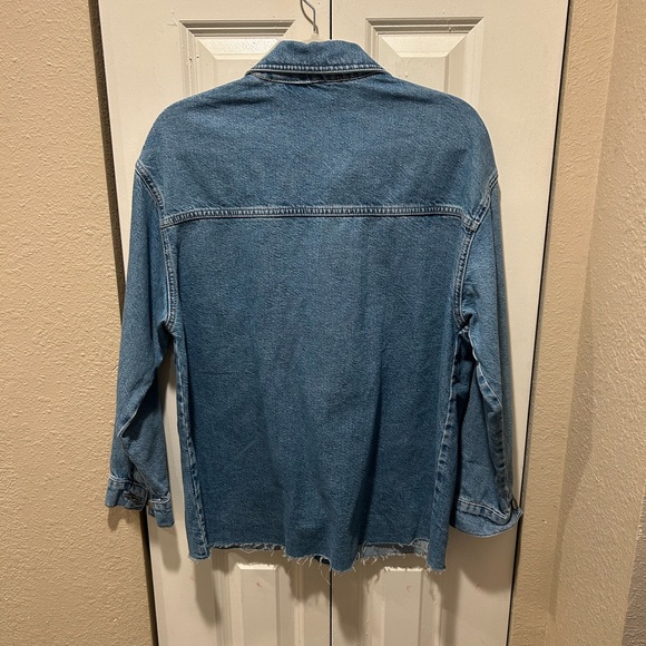 Zara Denim Bejeweled Jacket Blue Pocket , size Small - Picture 3 of 6